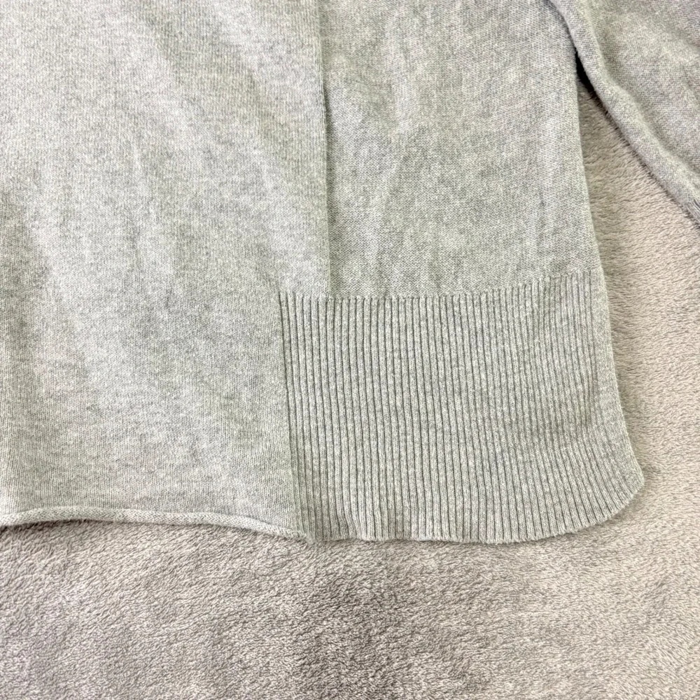 Eileen Fisher L Grey Organic Cotton Boxy‎ High Low Knit Sweater Pocket Lagenlook